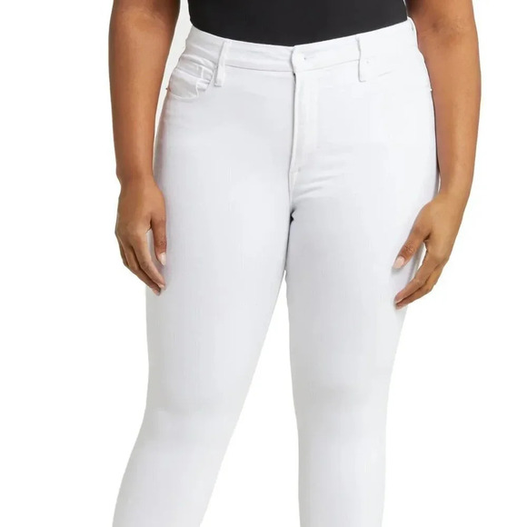 Good American Plus Size Good Straight High Waist Raw Hem Straight Leg Jean  20 - Picture 1 of 13